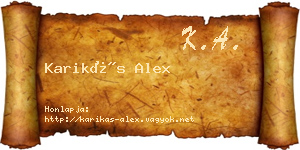 Karikás Alex névjegykártya