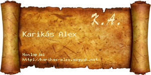 Karikás Alex névjegykártya